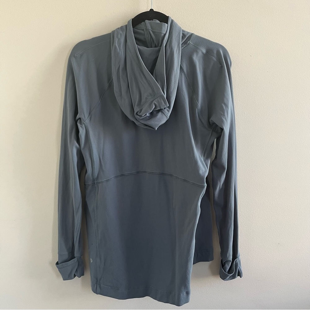 Lululemon Warm Stabilizer 1/2 Zip Hoodie Women's Sz 8 Gray Hooded Thumbholes - Picture 3 of 8